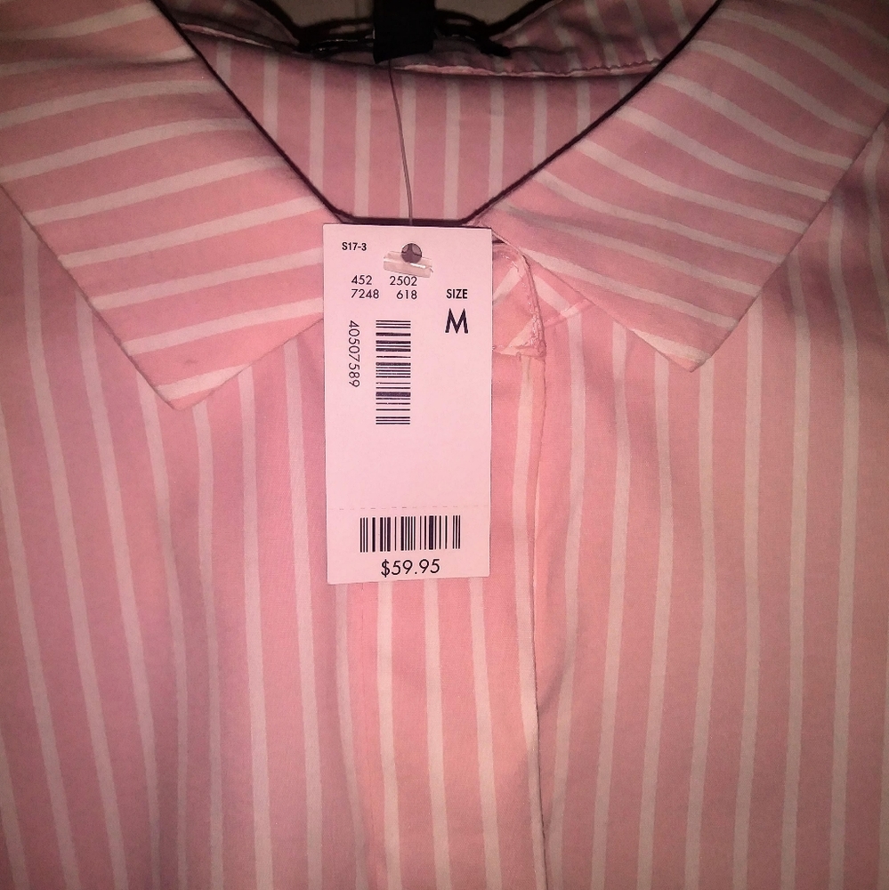 Limited Pink Pin Stripe Button Down NWT